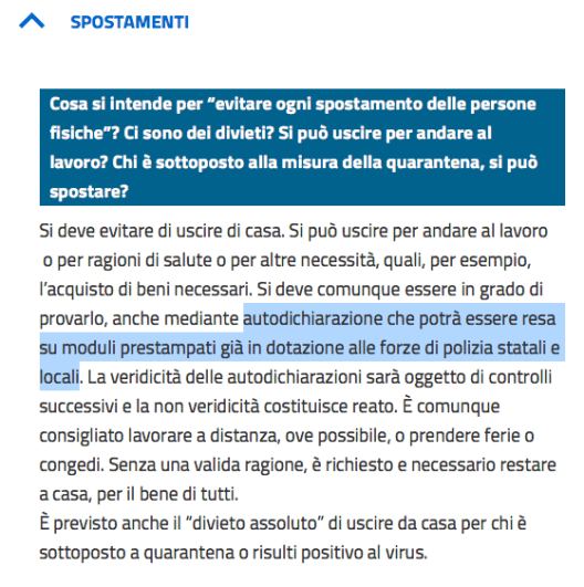 FAQ-spostamenti